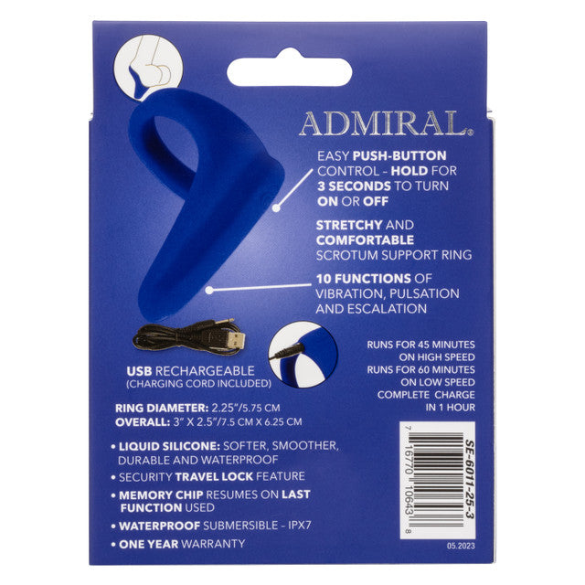 Admiral® Liquid Silicone Vibrating Perineum Massager & Ring