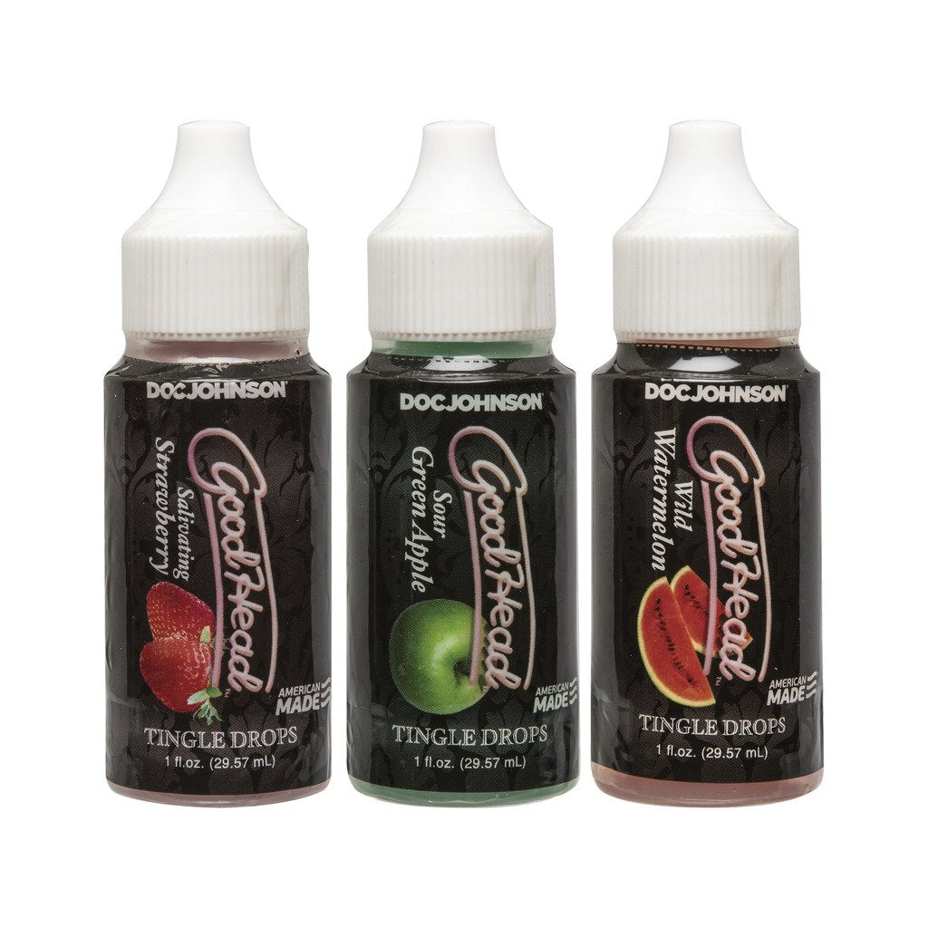 GoodHead - Tingle Drops - Wild Watermelon, Sour Green Apple, Salivating Strawberry - 3 Pack - 1 fl. oz.
