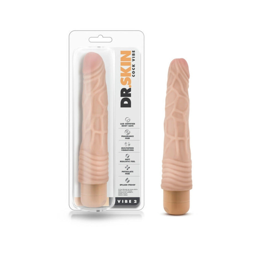 Dr. Skin - Cock Vibe 2 - 9 Inch Vibrating Cock - Beige