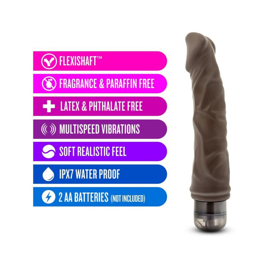 Dr. Skin - Cock Vibe 6 - 8.75 in Vibrating Dong - Chocolate