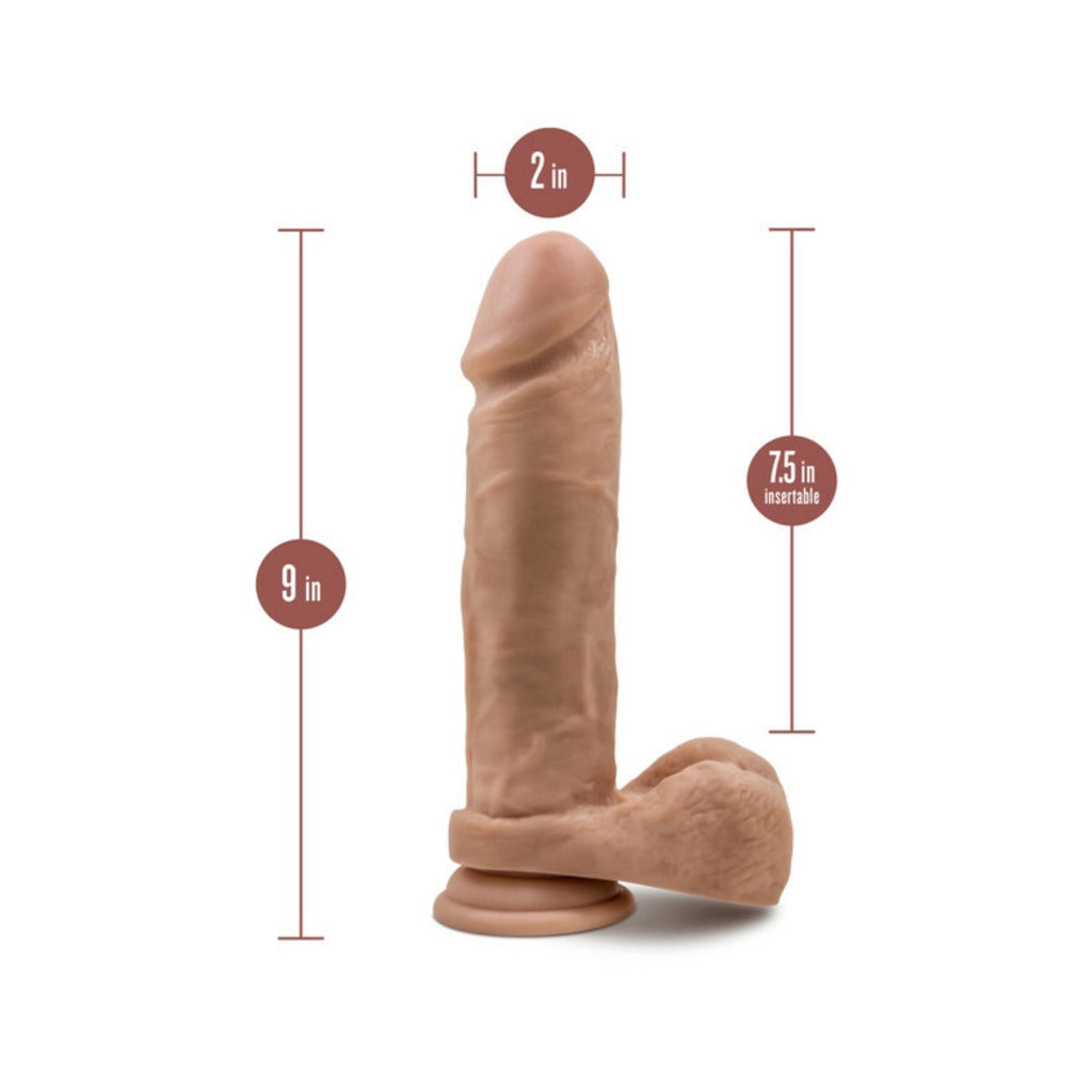 Dr. Skin Silicone - Dr. Julian - 9 in Dildo with Suction Cup - Mocha