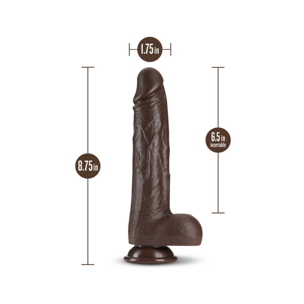 Dr. Skin Silicone - Dr. Murphy - 8 in Thrusting Dildo - Chocolate