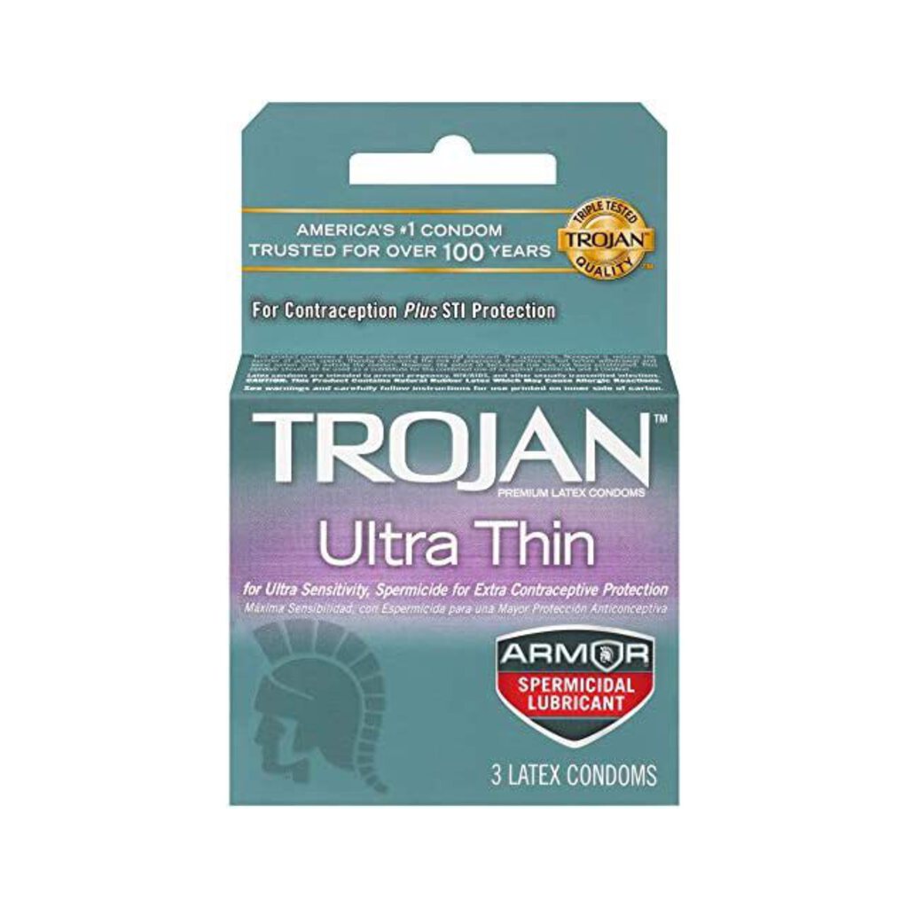 Trojan Ultra Thin with Spermicidal Lubricant - 3 Pack