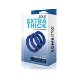 Zolo Extra Thick Silicone Cock Ring (3 Pack) - Navy