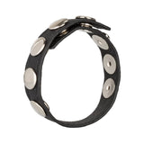 Adonis Ares Leather Multi-Snap Ring - Black