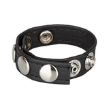 Adonis Ares Leather Multi-Snap Ring - Black