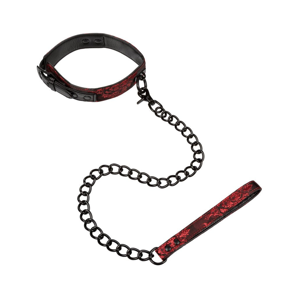 Scandal Collar with Leash - Red